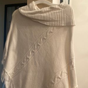 White Knitted Poncho
